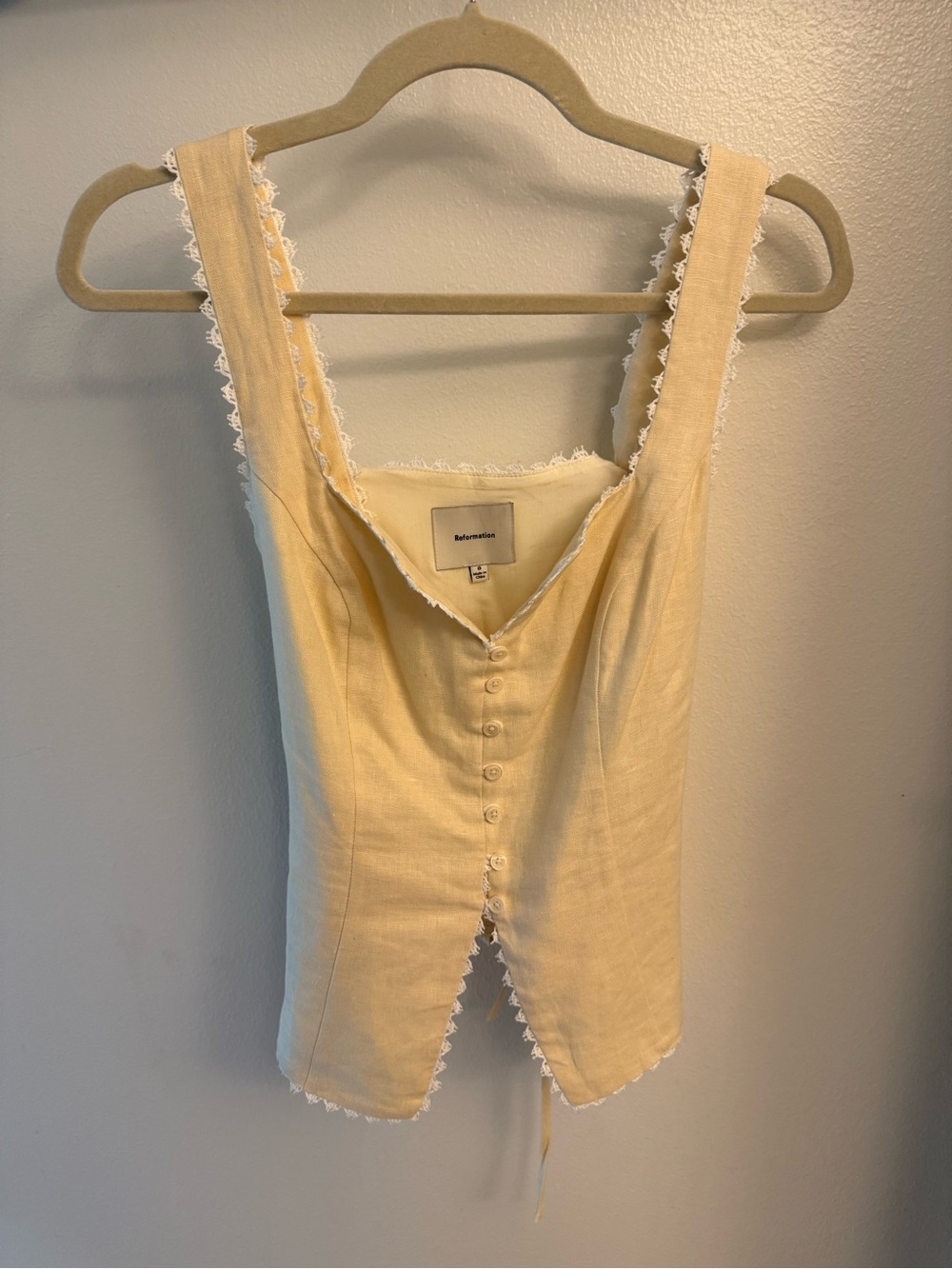 Reformation Viola Linen Top